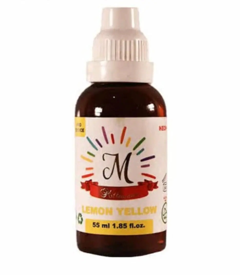 Millennium Lemon Yellow Liquid Food Colour 55ML | Liquid Food Color for Cake Decorating