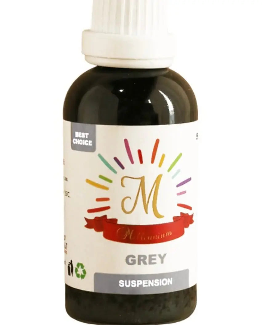 Millennium Grey Liquid Food Colour 55ML | Liquid Food Color for Cake Decorating