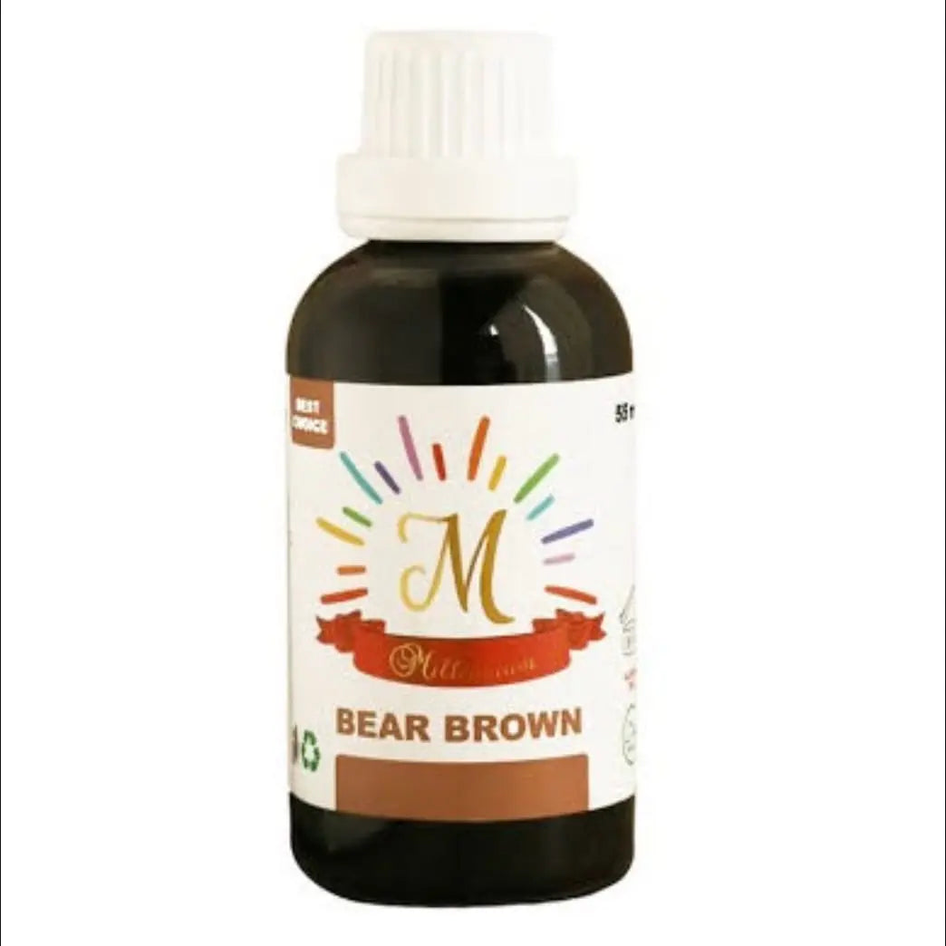 Millennium Bear Brown Liquid Food Colour 55ML | Liquid Food Color for Cake Decorating