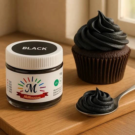 Millennium Black Powder Colour 15 Gram | Edible Food Colour for Cake Decorating