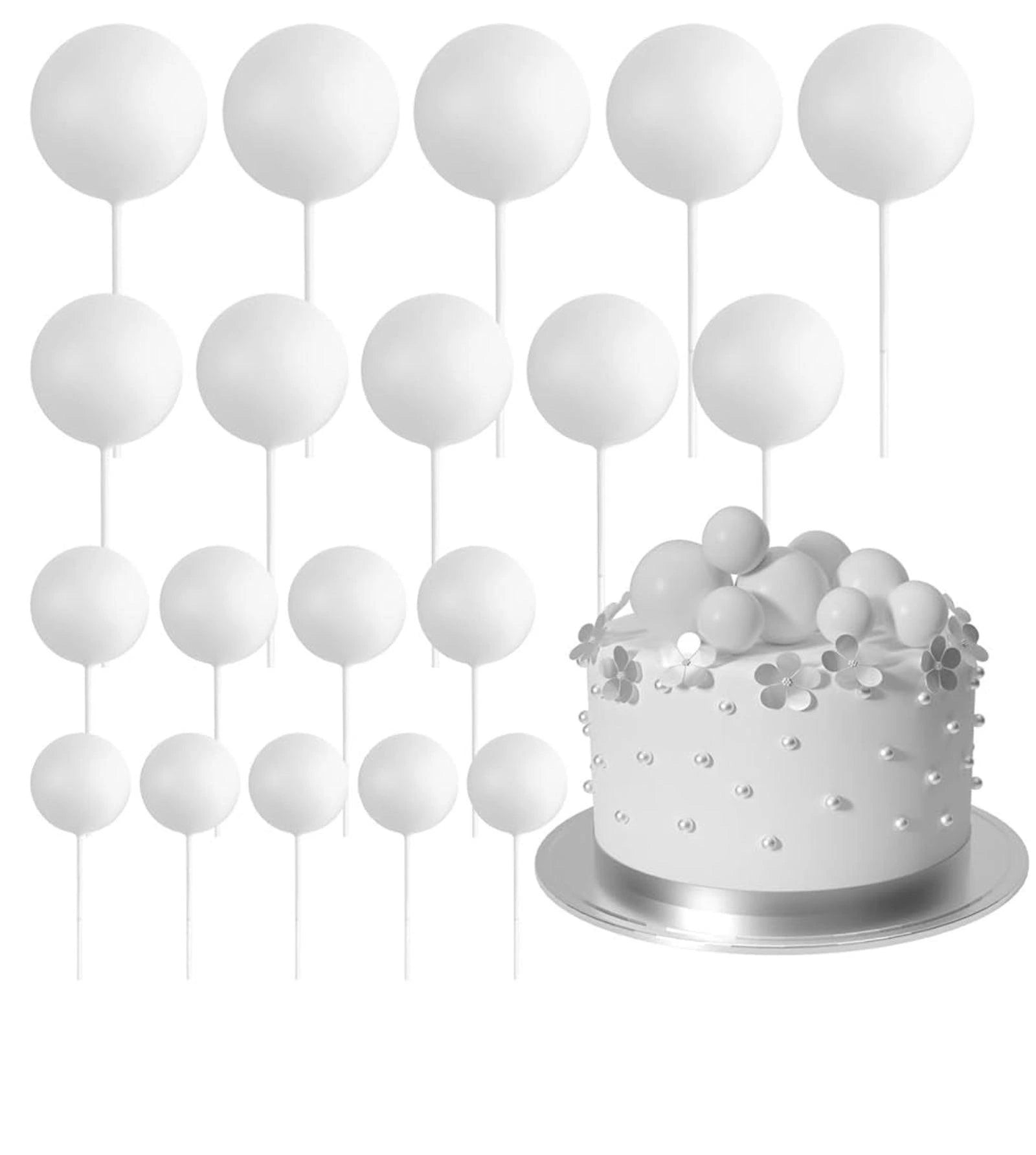 White Colour Faux Ball Pack of 20 Balls | Decorative Craft & Floral Accessories