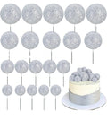 Silver Colour Glitter Faux Ball Pack of 20 Balls | Decorative Craft & Floral Accessories
