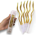 6 Pcs Golden Curve Candles for Birthday Cake Decoration