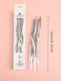 6 Pcs Silver Curve Candles for Birthday Cake Decoration