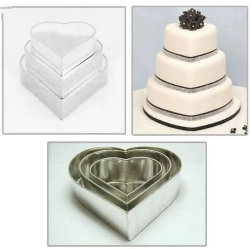 3 Pcs Heart Pan Set for Cake Baking & Decoration