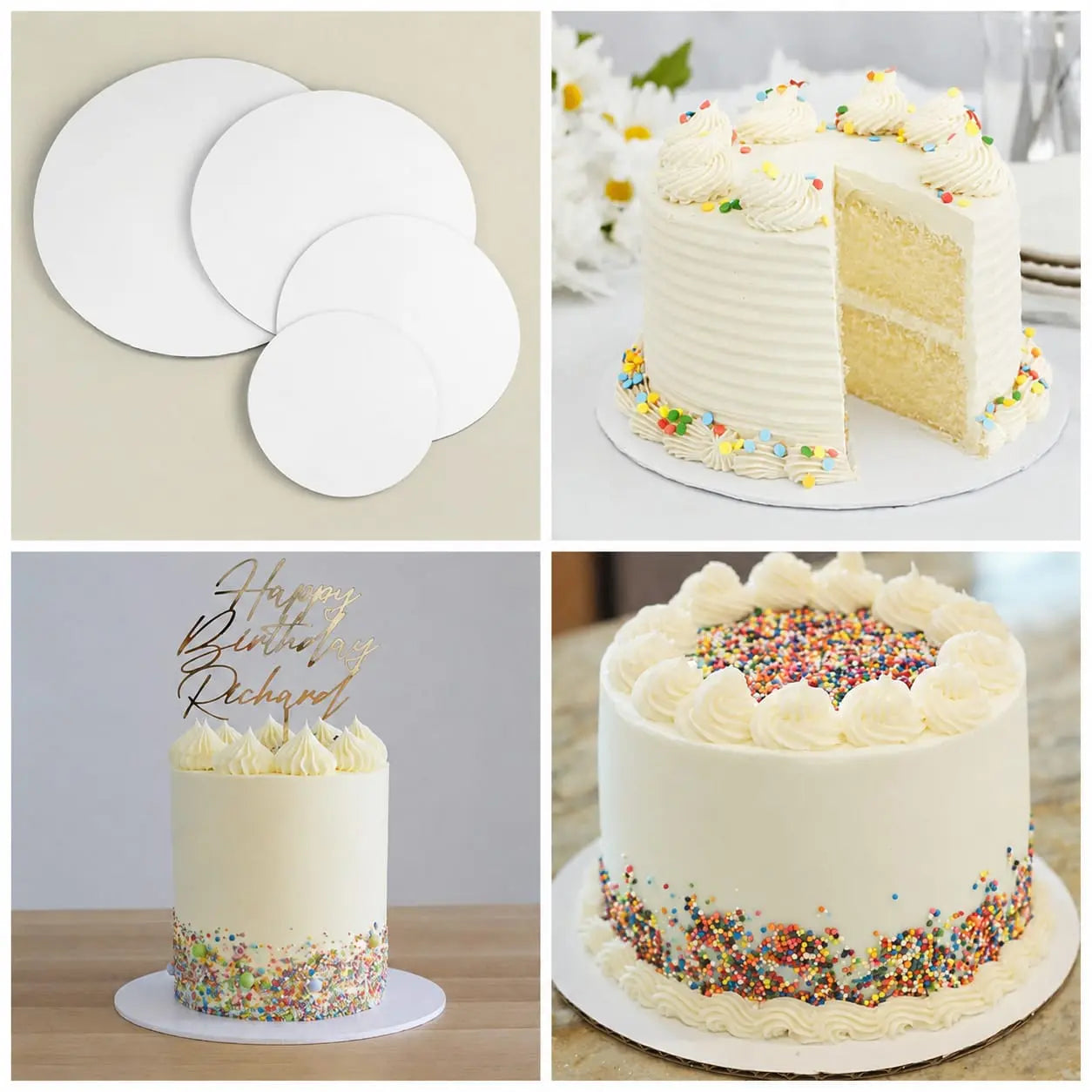 6 Inch White Round Cake Base for Cake Decoration