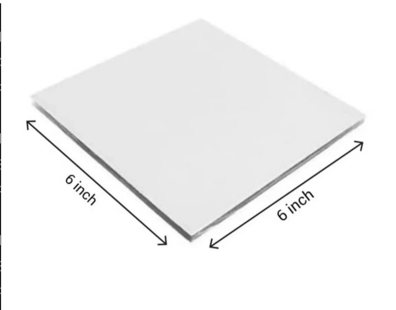 6 Inch White Square Cake Base for Cake Decoration