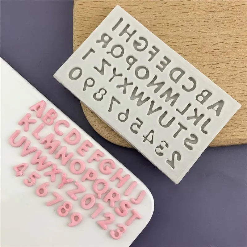 Mini Alphabet & Number Silicone Mold for Fondant & Chocolate