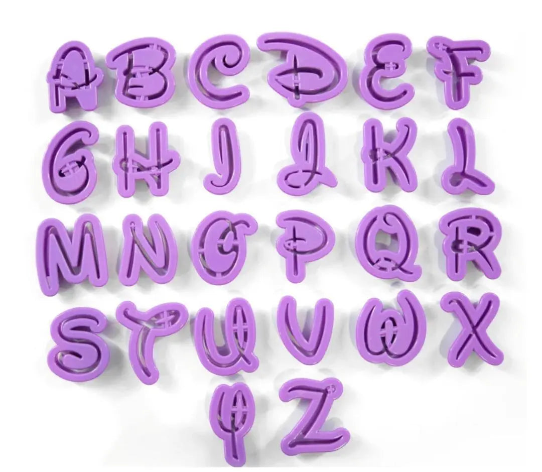 Disney Alphabet Cutter 26 Pcs for Fondant & Cake Decorating