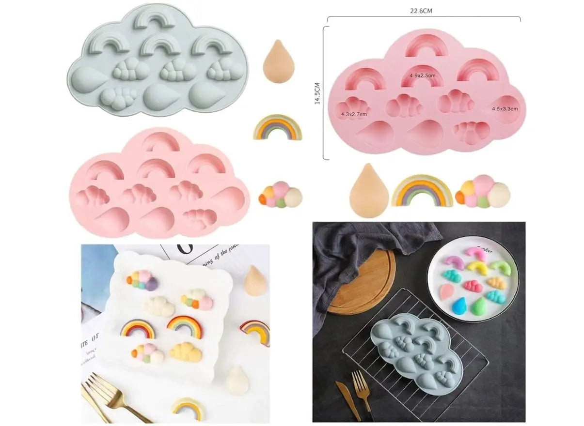 Cloud & Rainbow Silicone Mold | Fondant, Chocolate & Cake Decorating Mould