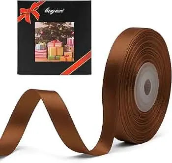 Brown Ribbon Half-Inch | Decorative Ribbon for Gift Wrapping & Crafts