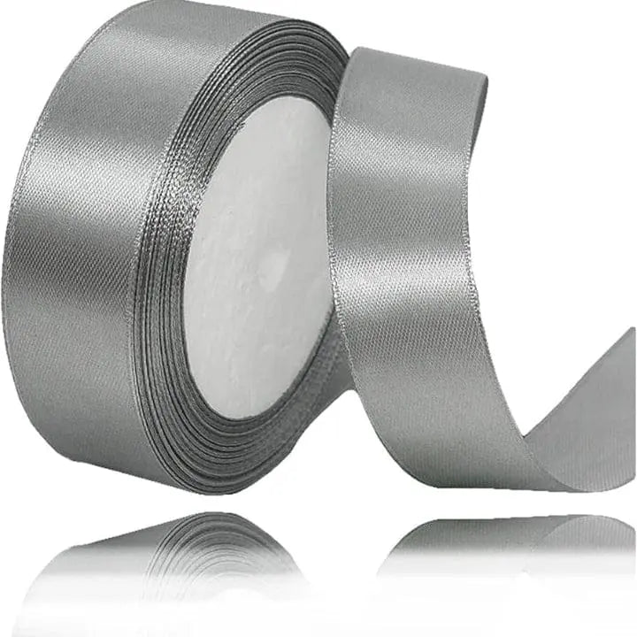 Silver/Gray Ribbon 1 Inch | Decorative Ribbon for Gift Wrapping & Crafts