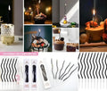 Black Curve Candle Pack of 6 Pcs | Elegant Birthday & Celebration Cake Candles