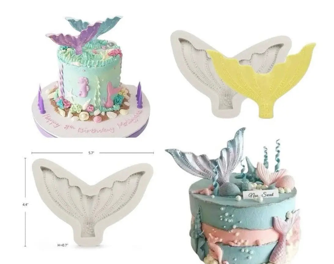 Big Mermaid Fish Tail Silicone Fondant Mold | Chocolate, Fondant & Cake Decorating Mould