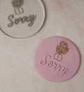 Sorry Fondant Embosser | Acrylic Fondant Stamp for Cake & Cookie Decorating