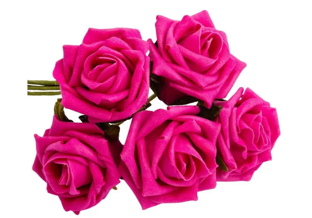 Dark Pink Foam Flowers – Pack of 5