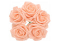 Peach Foam Flowers – Pack of 5 | Artificial Decorative Flowers for Crafts & Cake Décor