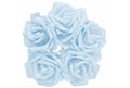 Light Blue Foam Flowers – Pack of 5 | Artificial Decorative Flowers for Crafts & Cake Décor