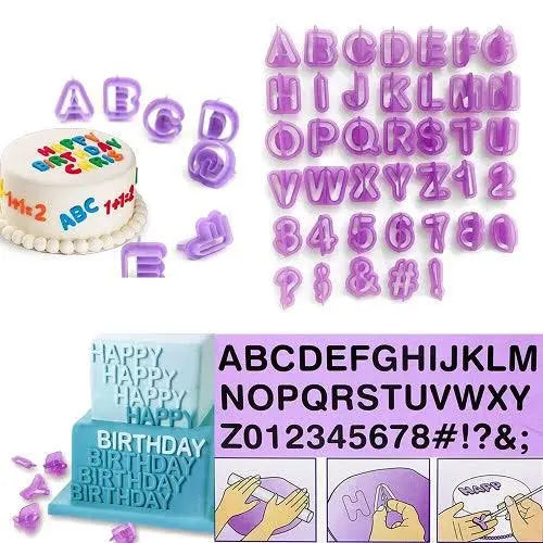 40 Pcs Alphabet & Number Cutter Set | Fondant, Cookie & Cake Decorating Cutters