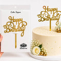 Happy Birthday Text Style Acrylic Cake Topper | Premium Cake Decoration