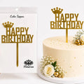Happy Birthday Crown Acrylic Cake Topper | Luxury Birthday Cake Decoration