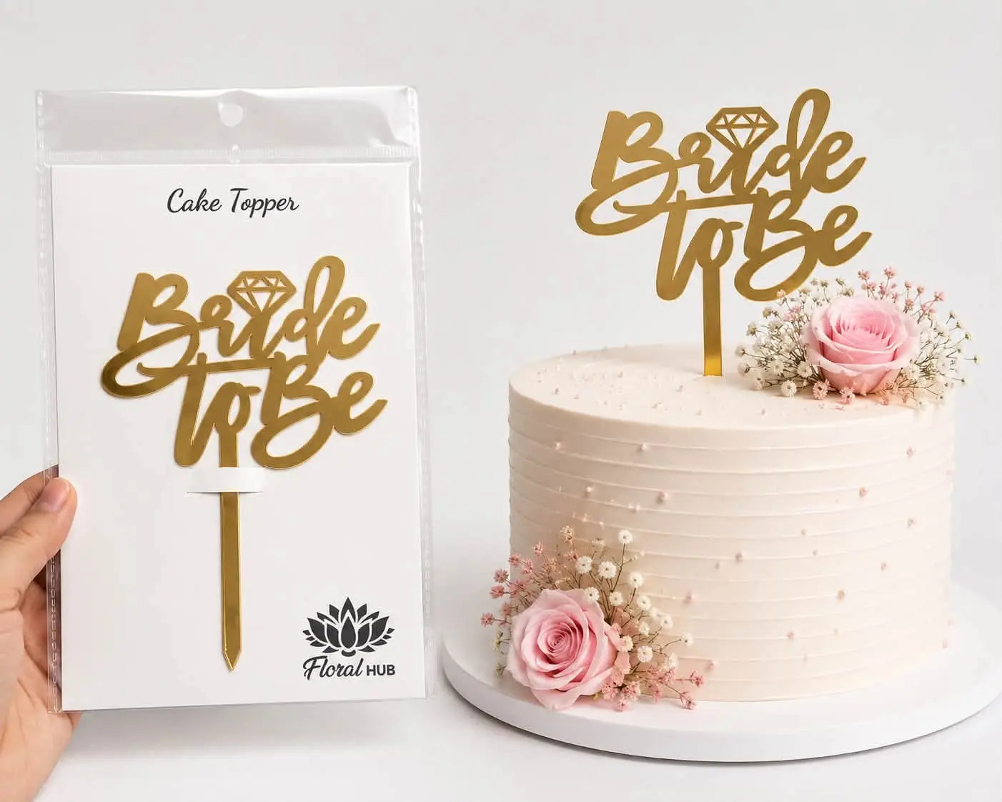 Bride to Be Acrylic Cake Topper | Premium Bridal Shower & Hen Party Cake Decoration