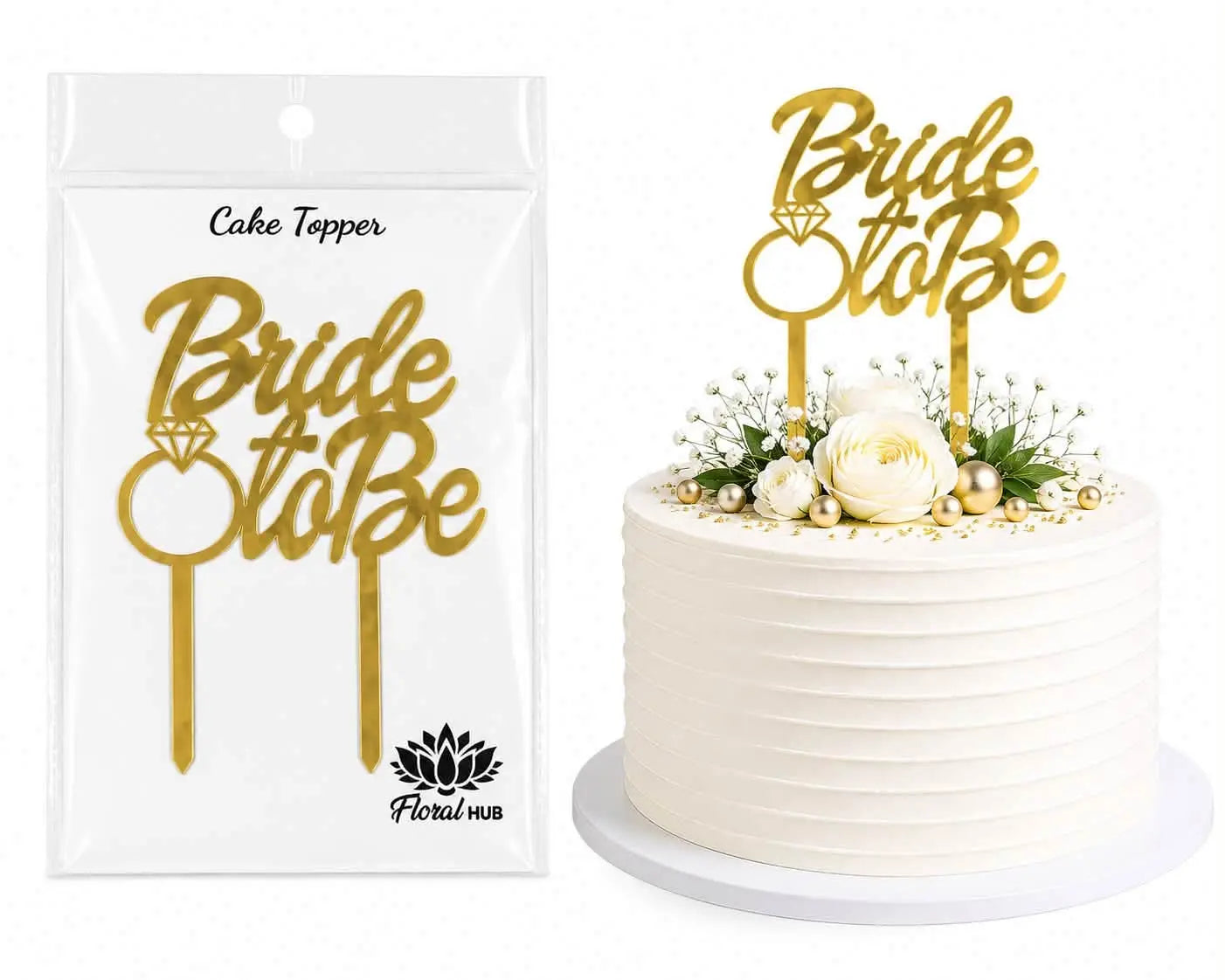 Bride to Be Acrylic Cake Topper | Elegant Bridal Shower & Bachelorette Cake Decoration