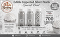 Edible Imported Silver Pearls | Premium Cake Decorating Sprinkles
