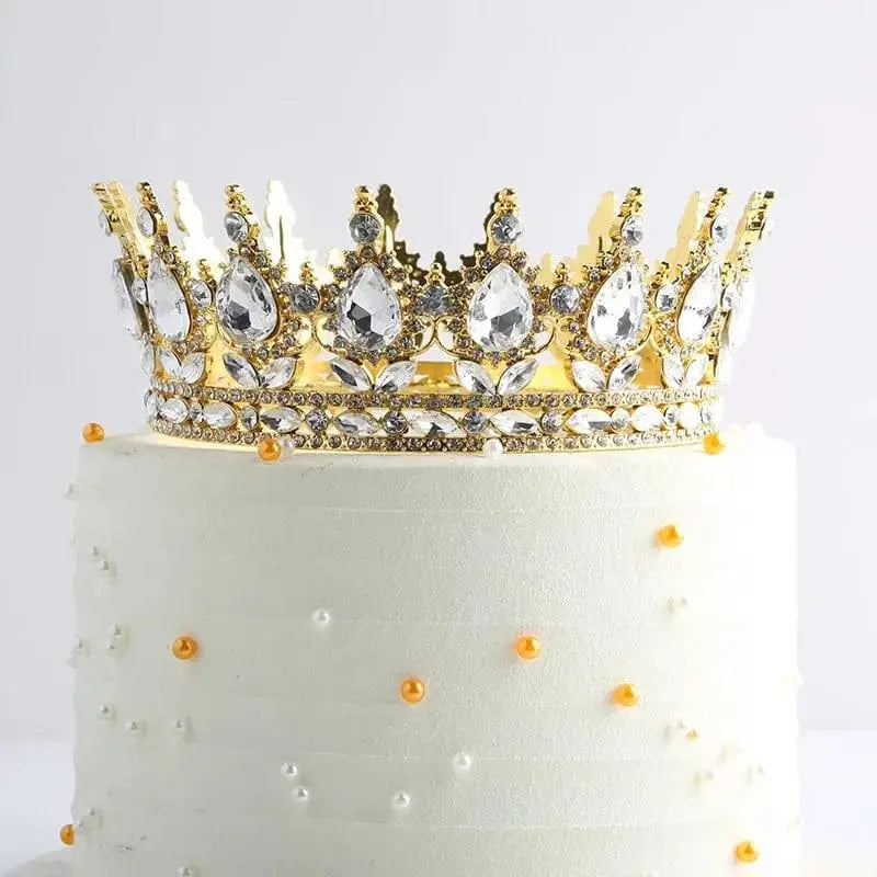Premium Gold Metal Crown | Luxury Cake Topper Crown for Birthday & Celebration Cakes