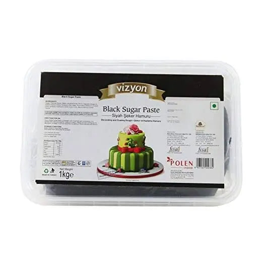 Vizyon Black Fondant 1kg | Premium Cake Covering Sugar Paste