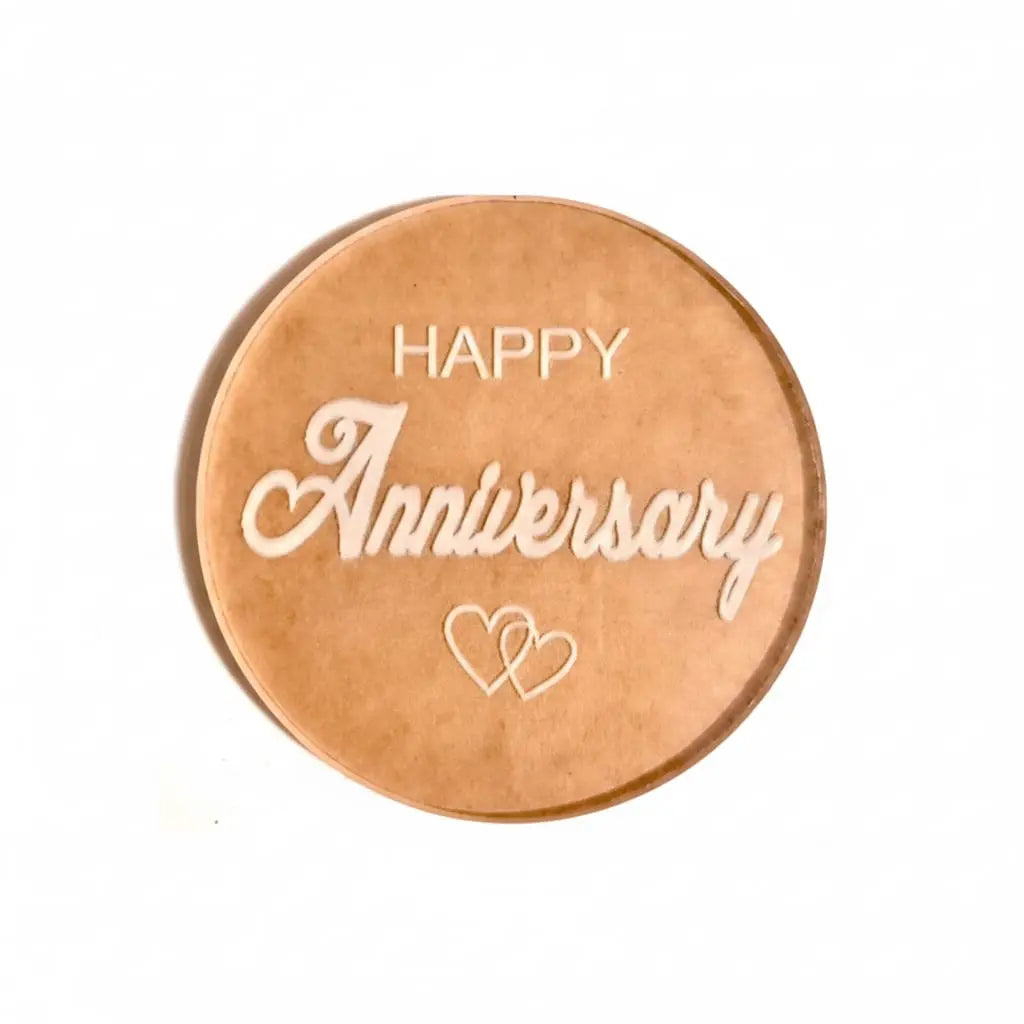 Happy Anniversary Fondant Embosser | Acrylic Fondant Stamp for Cake & Cookie Decorating