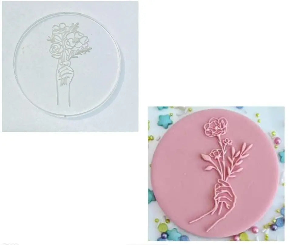 Flower Bunch Fondant Embosser | Acrylic Fondant Stamp for Cake & Cookie Decorating