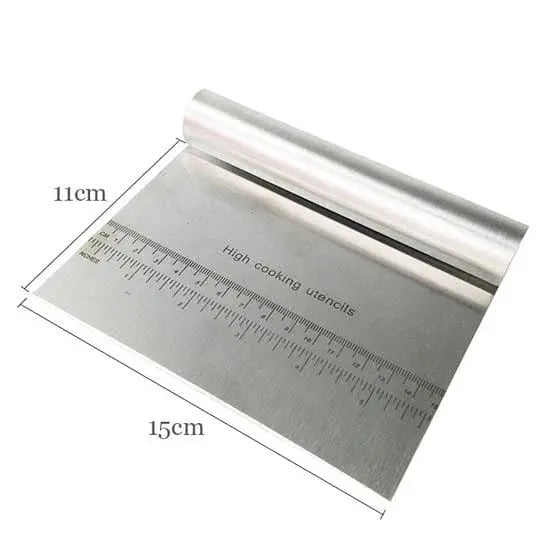 Stainless Steel Scraper & Dough Cutter 15CM | Pastry Scraper for Baking & Dough Cutting