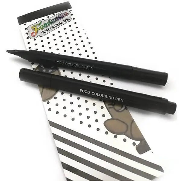 Edible Black Food Marker 2 Pcs Set | Food Coloring Pens for Cake & Cookie Decorating