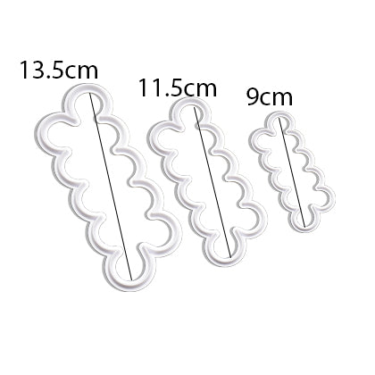 Easy Rose Fondant Cutters 3 Pcs Set | Plastic Flower Fondant & Cookie Cutters