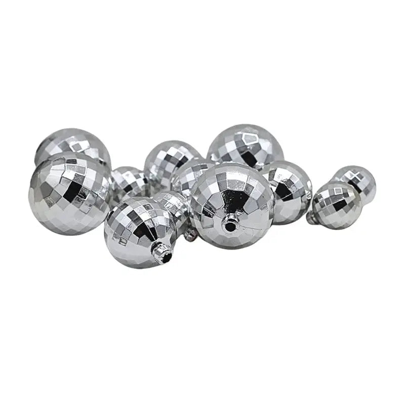 Silver Disco Fauxball Pack of 12 Pcs | Luxury Decorative Faux Balls for Cake Décor