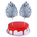 Silver Palm Leaves Pack of 2 Pcs | Luxury Decorative Leaves for Cake Décor & Crafts