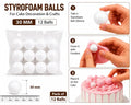30mm Styrofoam Balls for Cake Decorating (Pack of 12 Balls) | Decorative Foam Balls