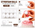 40mm Styrofoam Balls for Cake Decorating (Pack of 8 Balls) | Decorative Foam Balls