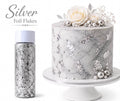 Silver Foil Flakes (Big Jar) | Premium Edible Silver Leaf Flakes for Cake Decorating