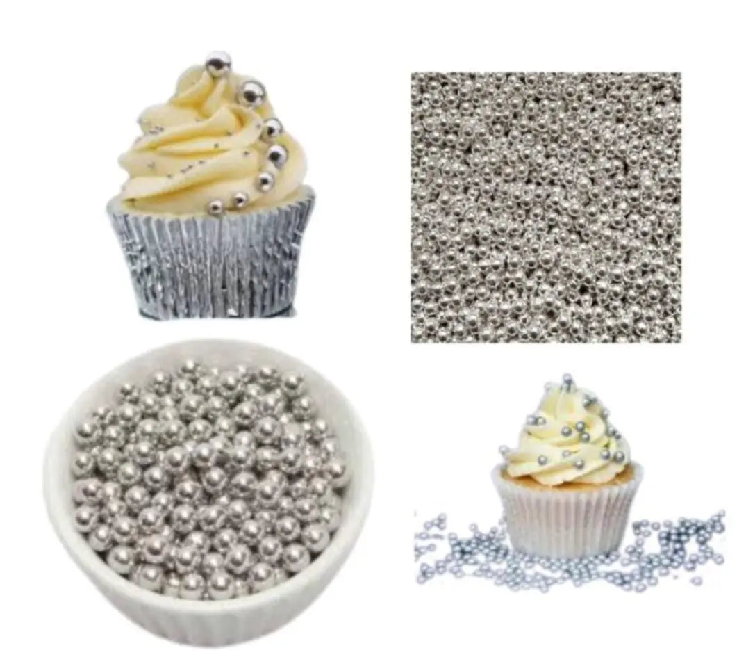 7mm Imported Large Silver Pearl Sprinkles 25g for Cake Decorating