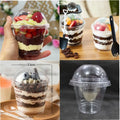 10-Piece Disposable Plastic Cups with Dome Lids for Desserts & Drinks