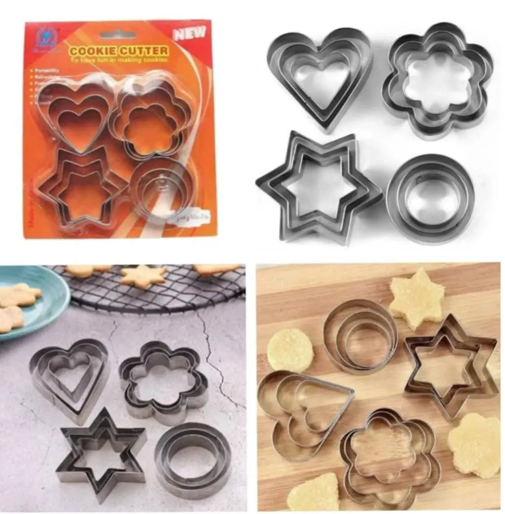 12-Piece Mixed Stainless Steel Cookie Cutter Set for Baking
