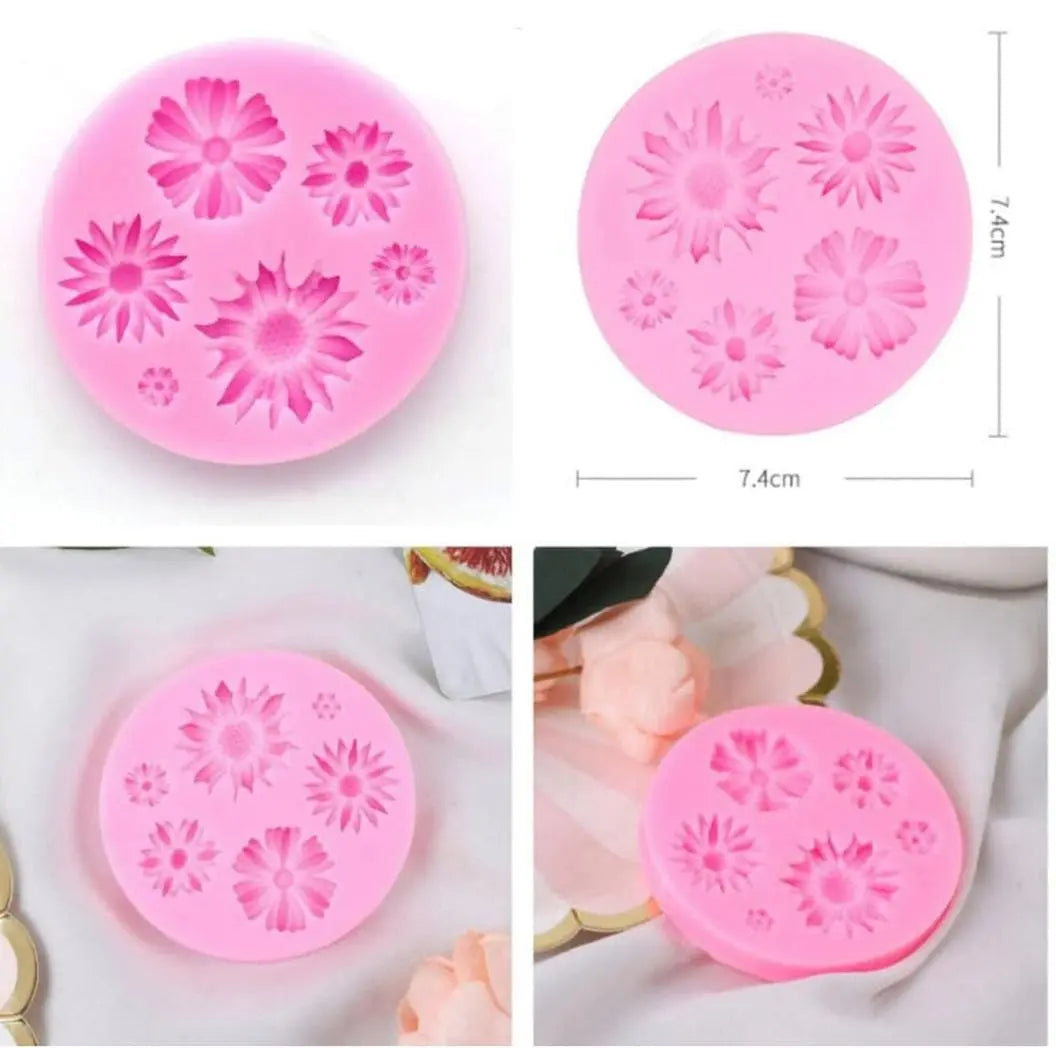 Sunflower & Rose Silicone Fondant and Candy Mould