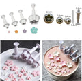 4-Piece Blossom Plunger Cutter Set for Fondant & Cake Decorating