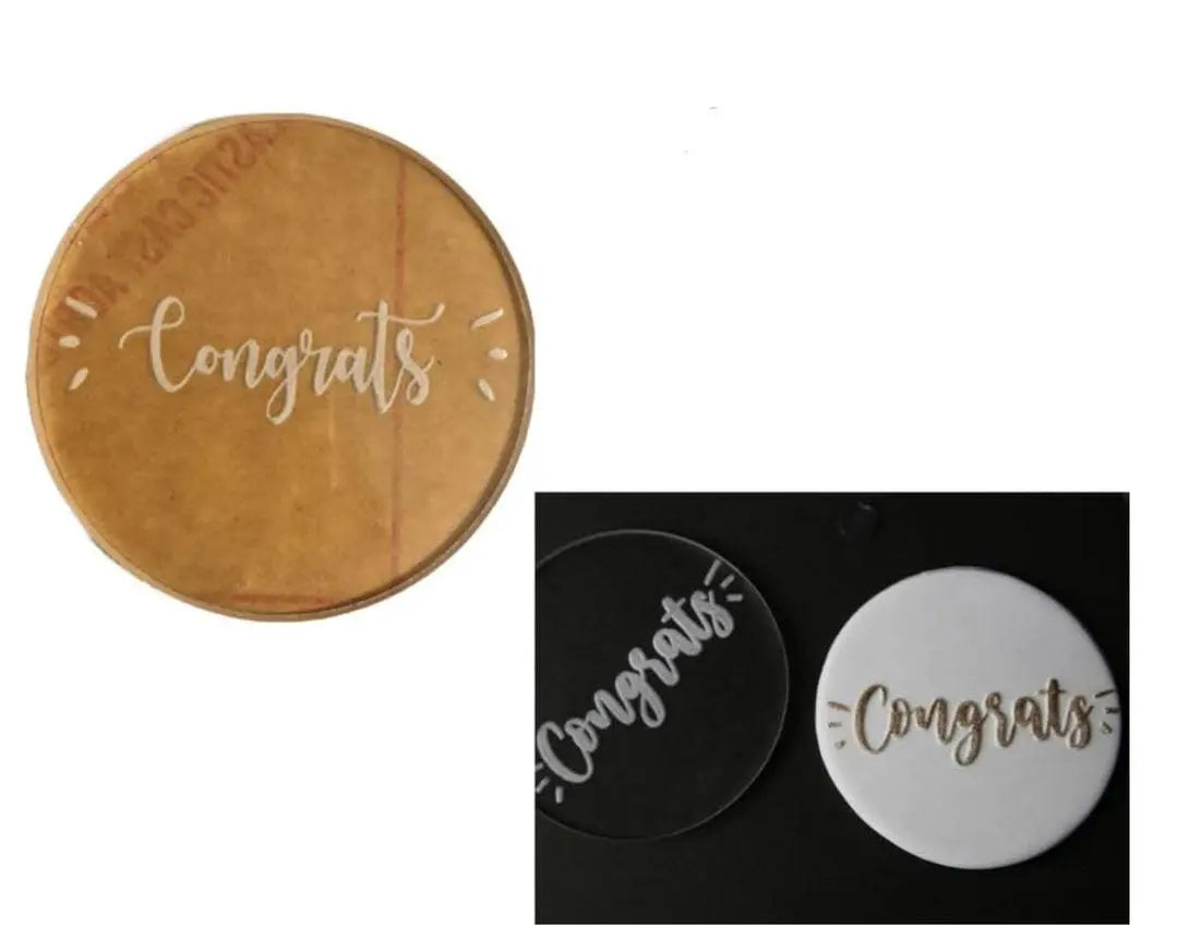 Congrats Fondant Embosser | Acrylic Cake & Cookie Stamp