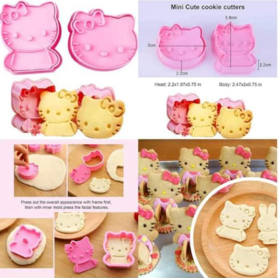 2-Piece Hello Kitty Cookie Cutter Set for Cake Decorating