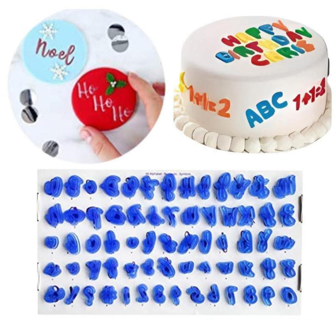 66-Piece Cake Alphabet & Number Stamp Set for Fondant Decorating
