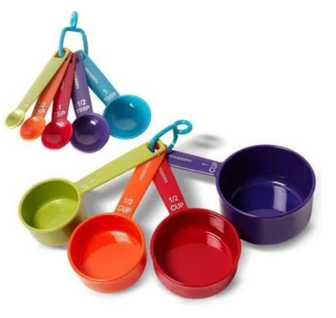 10-Piece Multi-Size Plastic Measuring Cup & Spoon Set