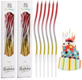 6-Piece Double-Shade Curved Candles for Birthday Cake Decoration